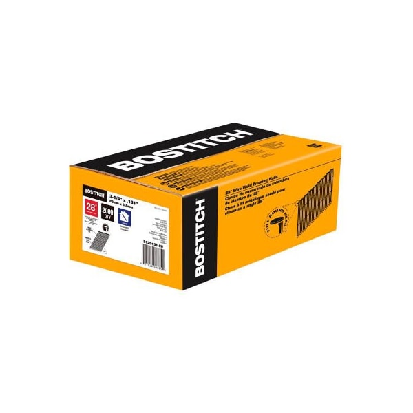 Dewalt Collated Framing Nail, 3-1/4 in L, Round Head, 28 Degrees S12D131-FH - main